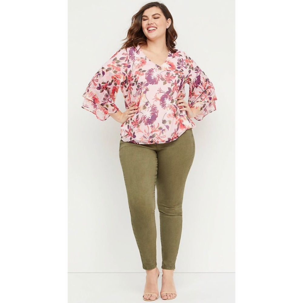 Lane Bryant chiffon top NWT